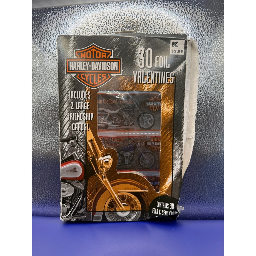 Harley-Davidson Valentines 30 Foil Cards + 2 Friendship Cards Valentines
